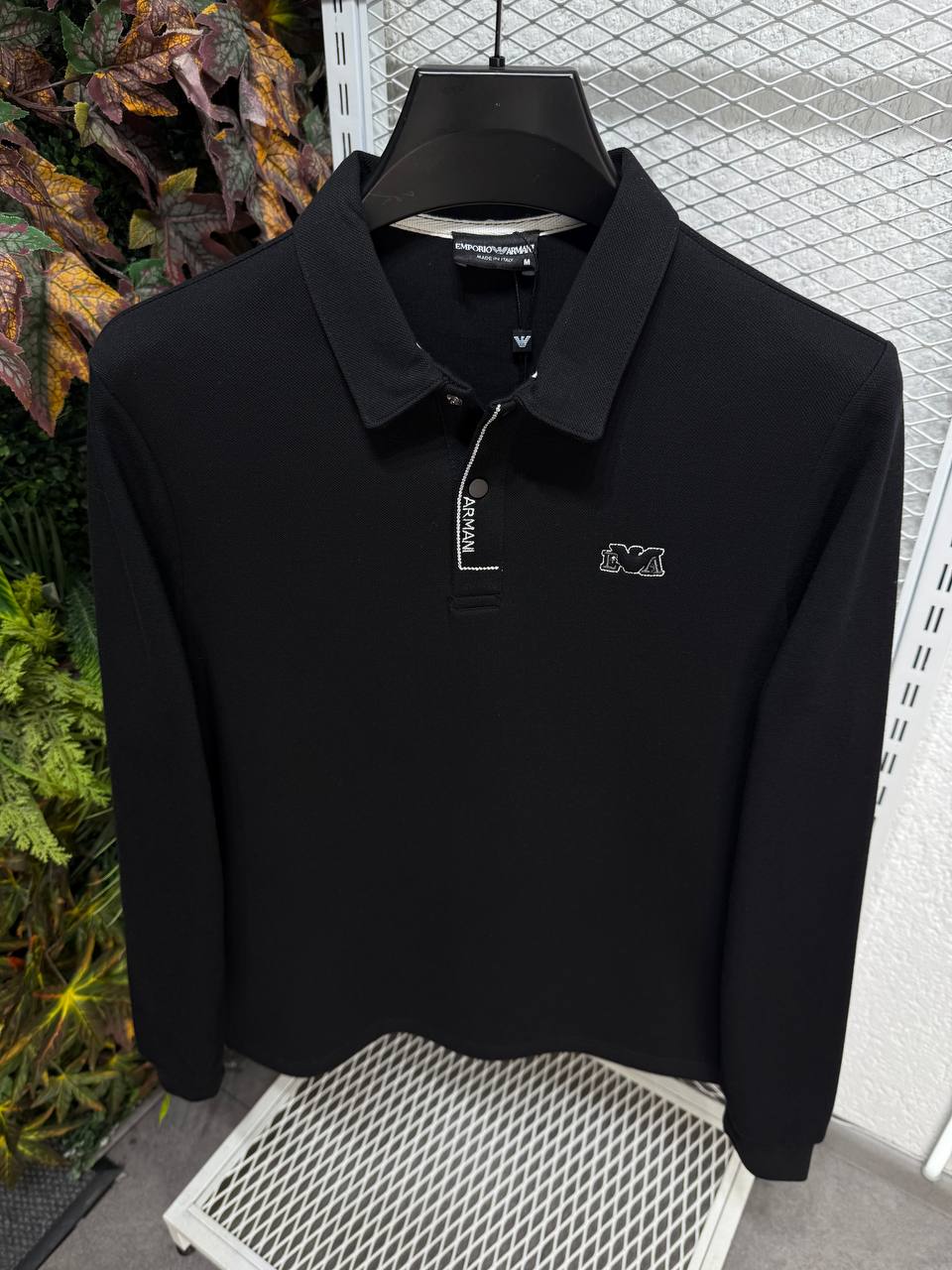 Emporio Armani Uzun Kollu Polo Yaka Sweatshirt (Beyaz)