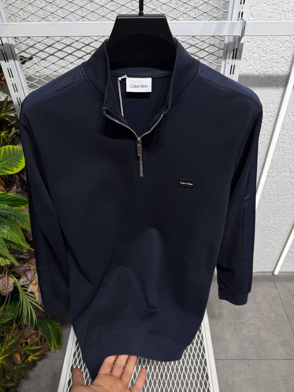 Calvin Klein Erkek Yarım Fermuarlı Premium Sweatshirt