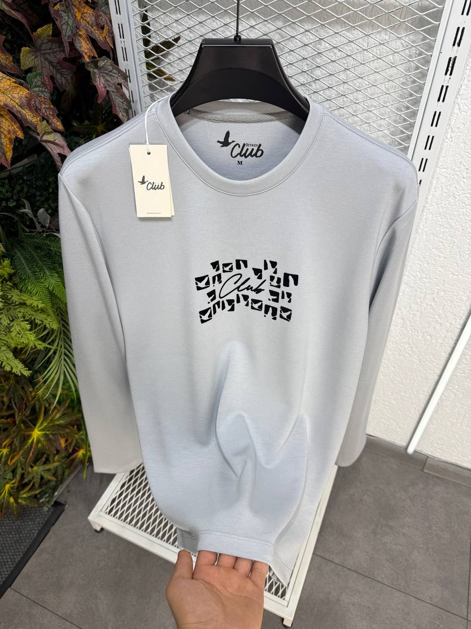 Beymen Club Erkek Yeşil Bisiklet Yaka Logo Sweatshirt