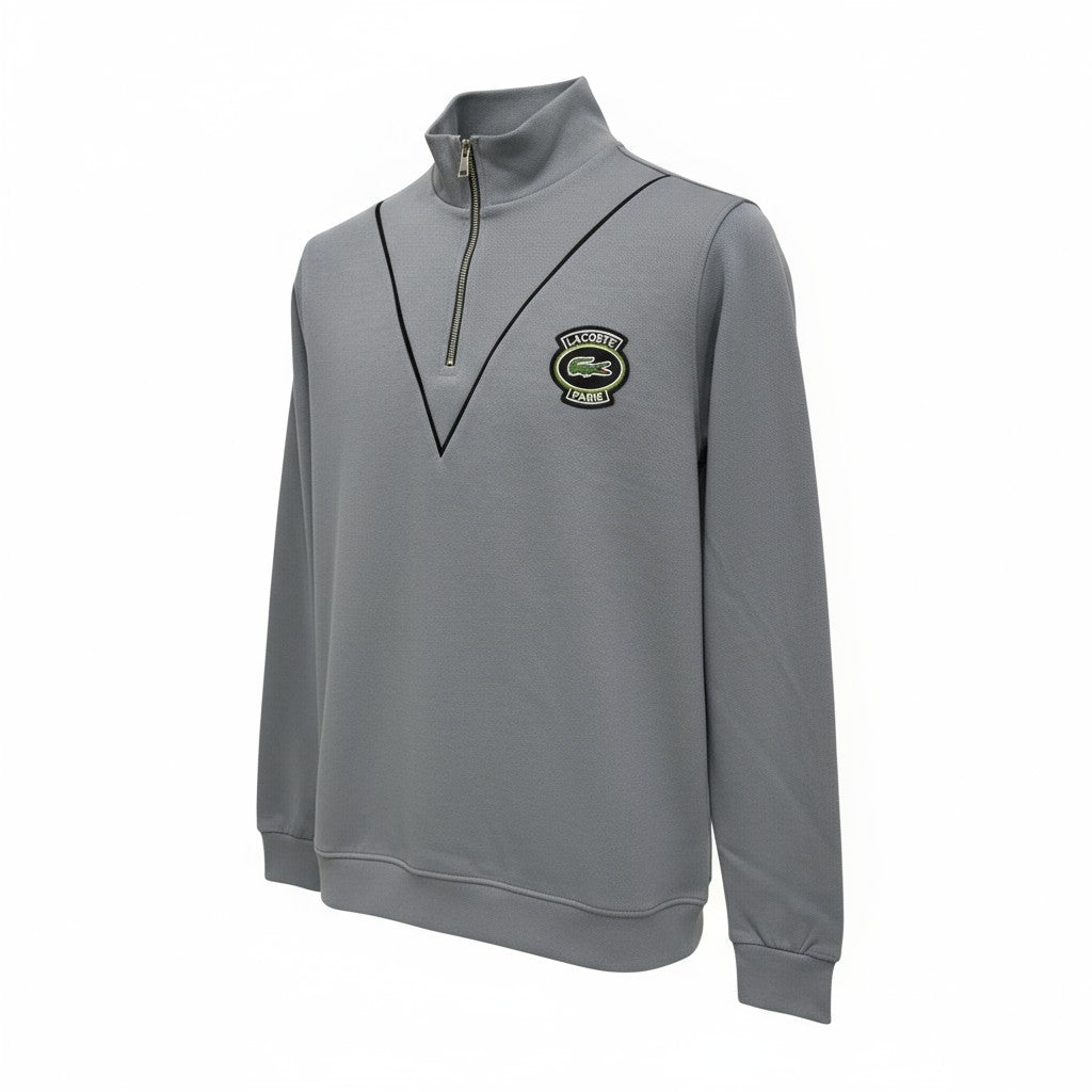 Lacoste Erkek Yarım Fermuarlı Beyaz Dik Yaka Sweatshirt