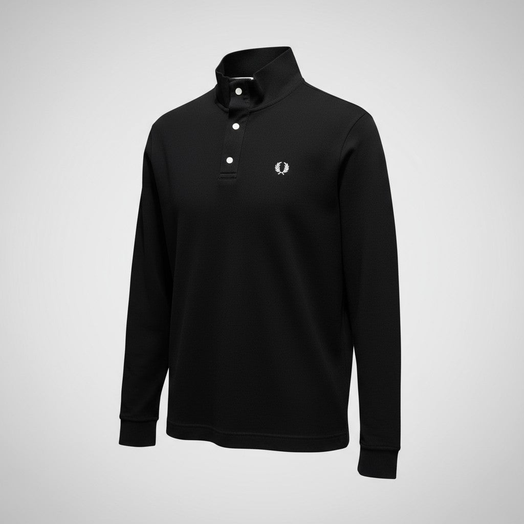 Fred Perry Laurel Logo Uzun Kollu Polo (Beyaz),(Siyah)