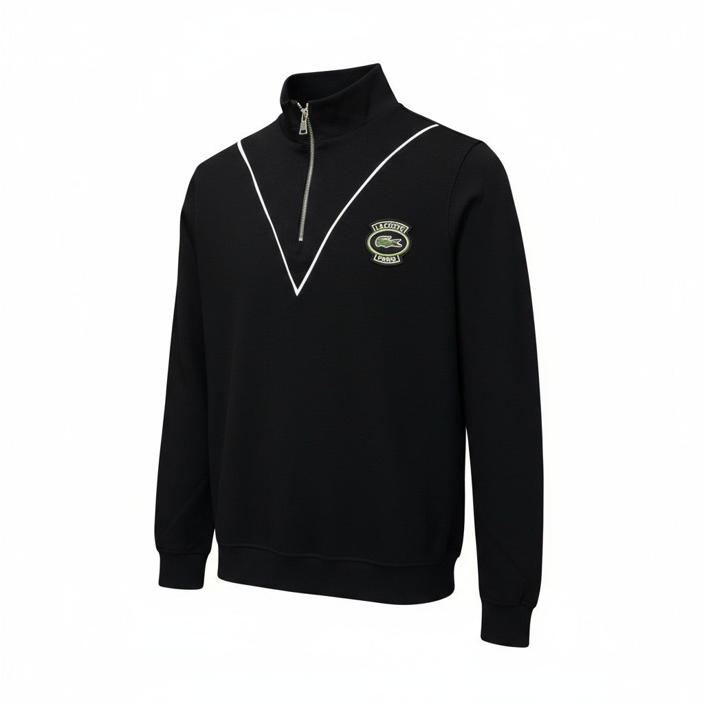 Lacoste Erkek Yarım Fermuarlı Beyaz Dik Yaka Sweatshirt
