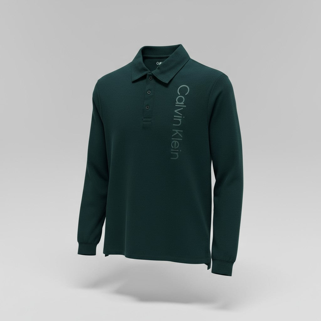 Calvin Klein CK Logo Uzun Kollu Polo (Yeşil)