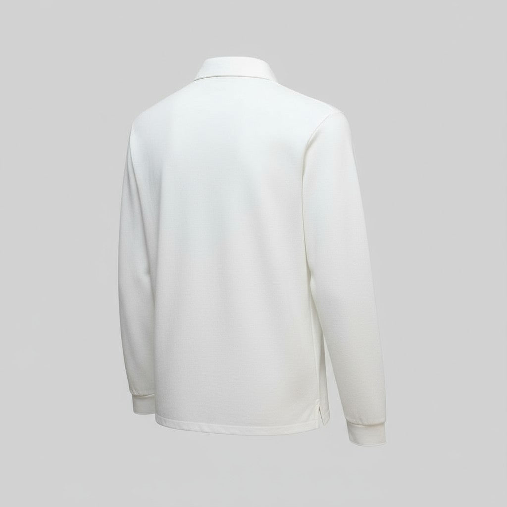 Clup Logo Uzun Kollu Polo (Beyaz)