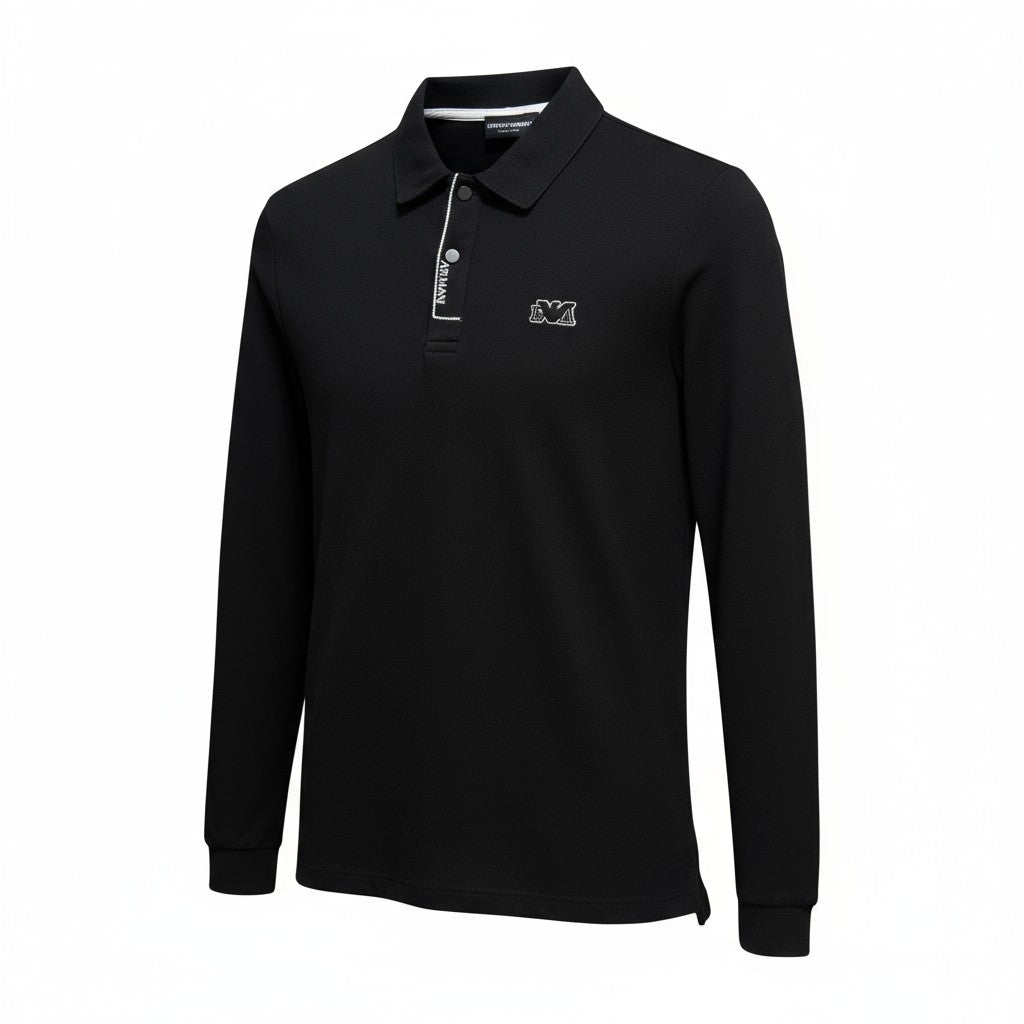 Emporio Armani Uzun Kollu Polo Yaka Sweatshirt (Beyaz)