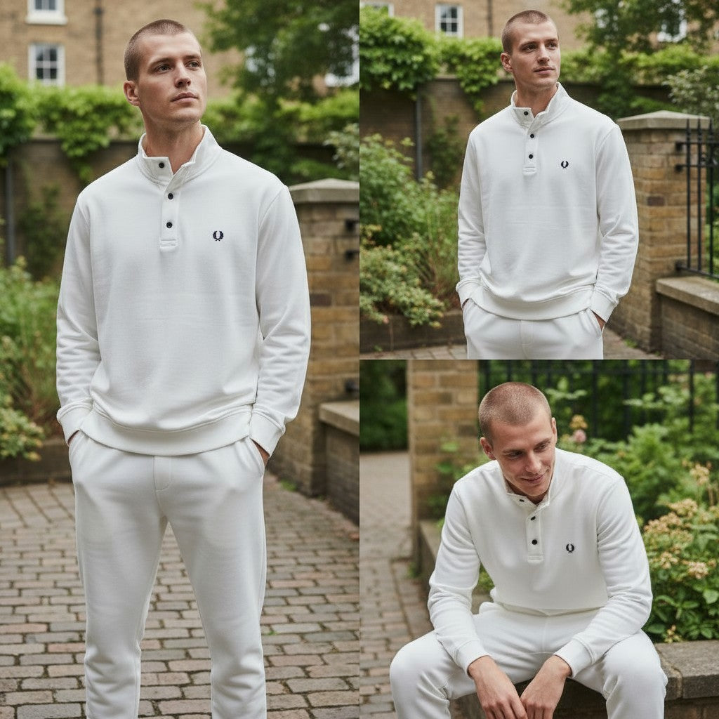 Fred Perry Laurel Logo Uzun Kollu Polo (Beyaz),(Siyah)