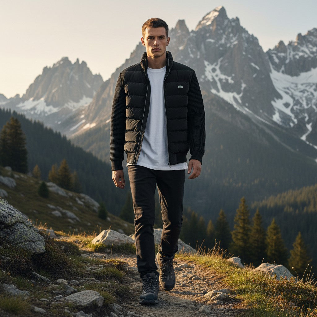 Siyah Spor Premium Şişme Mont