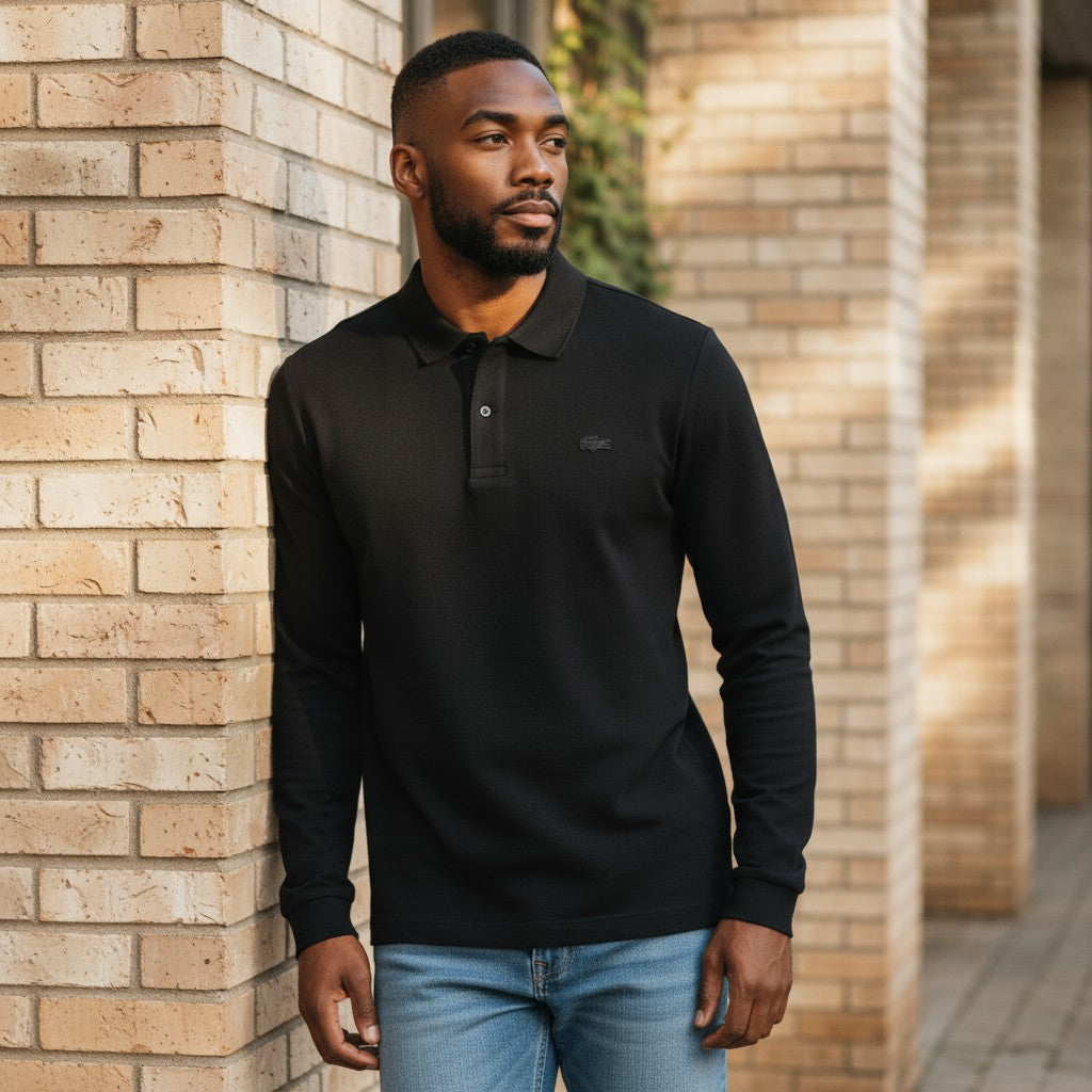 Lacoste Minimal Krokodil Polo (Siyah)