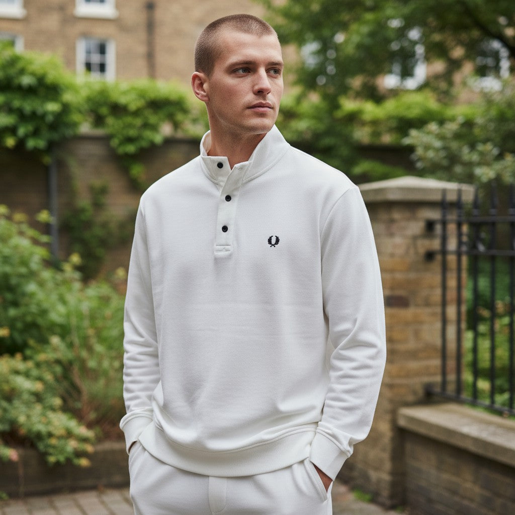 Fred Perry Laurel Logo Uzun Kollu Polo (Beyaz),(Siyah)