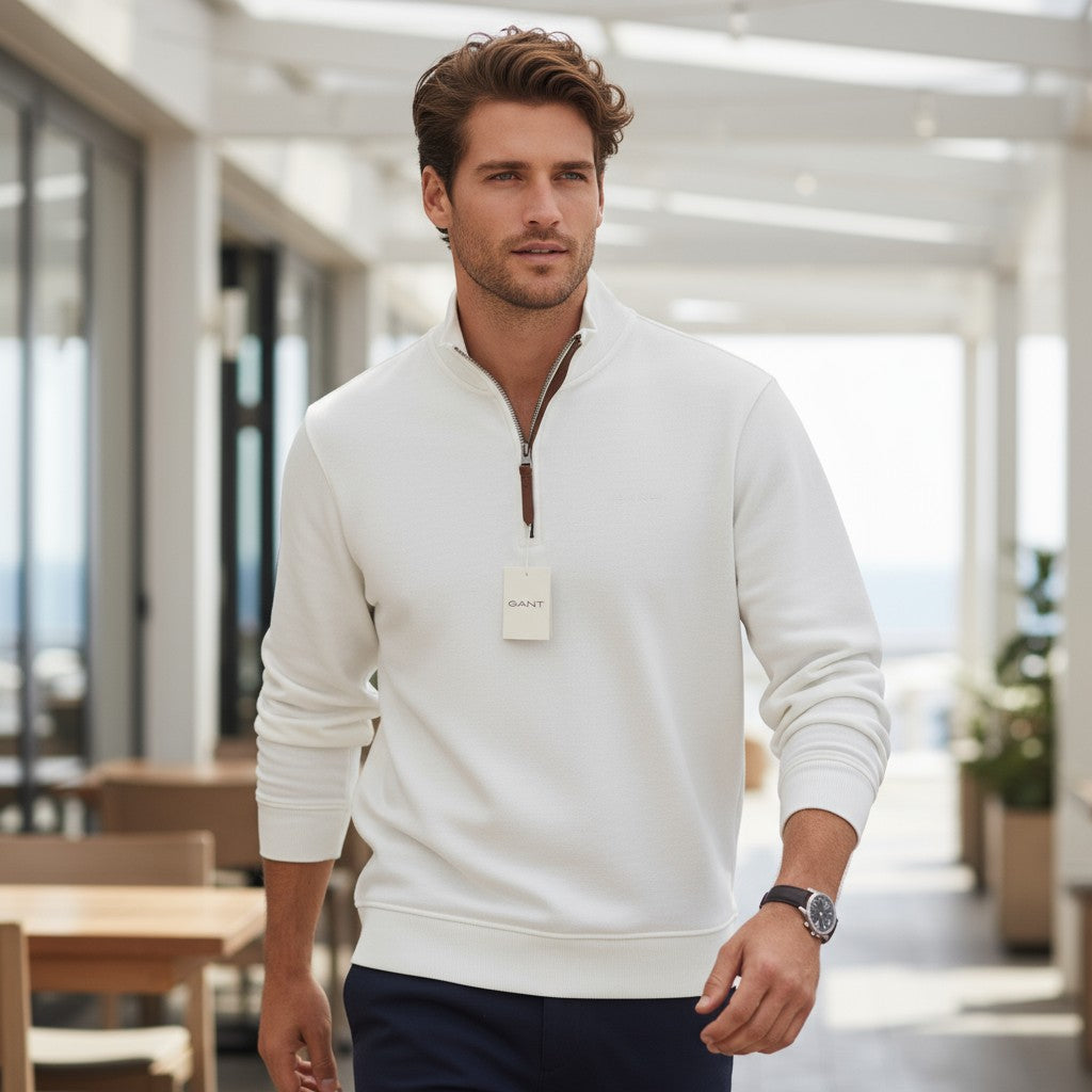 GANT Half-Zip Premium Sweat (Beyaz)