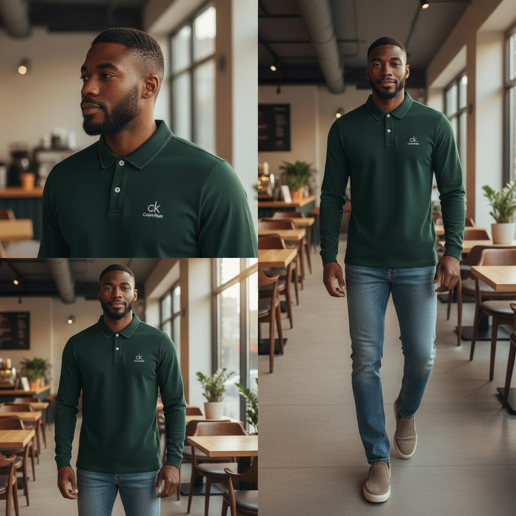 Calvin Klein Uzun Kollu Polo Yaka Sweatshirt