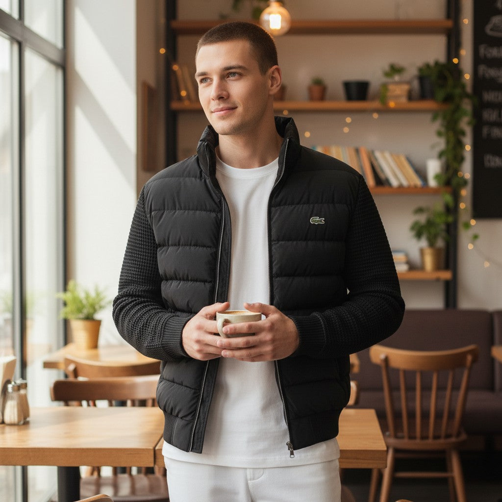 Siyah Spor Premium Şişme Mont