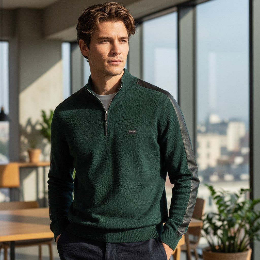 Calvin Klein Erkek Yarım Fermuarlı Premium Sweatshirt