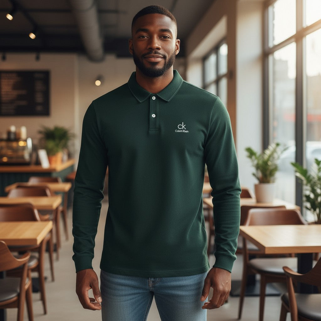 Calvin Klein Uzun Kollu Polo Yaka Sweatshirt