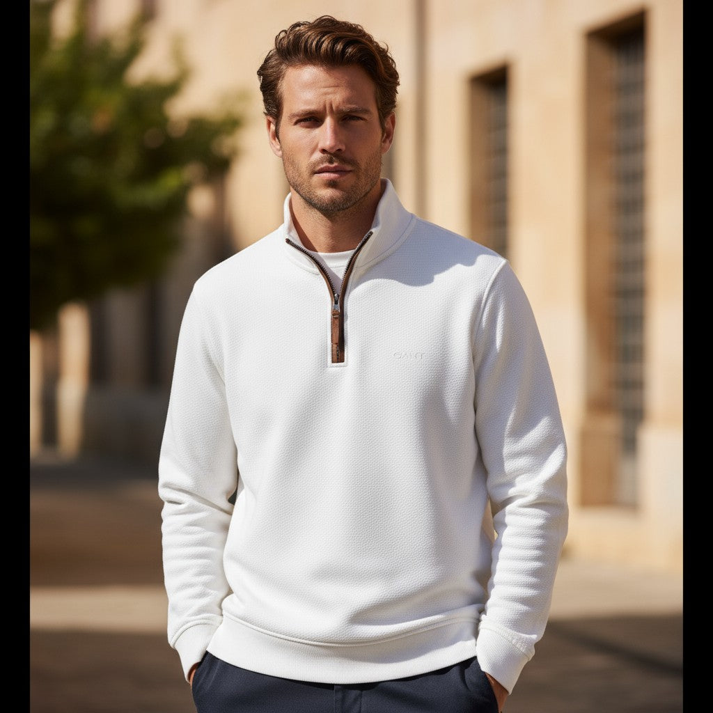 GANT Half-Zip Premium Sweat (Beyaz)
