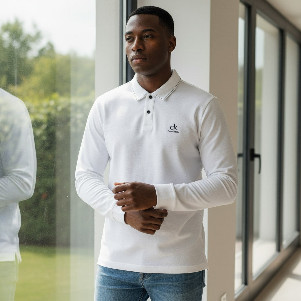 Calvin Klein Uzun Kollu Polo Yaka Sweatshirt