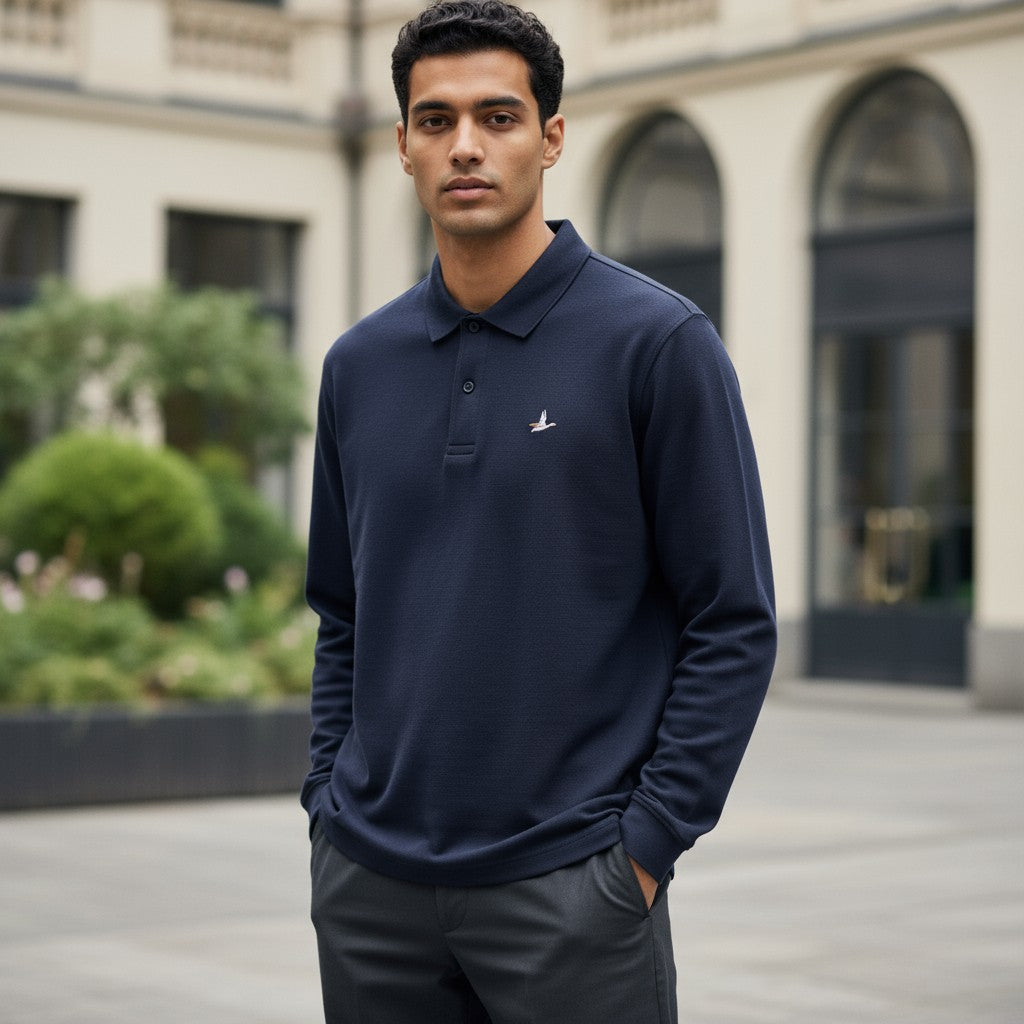 Beymen Club Logo Uzun Kollu Polo (Lacivert)