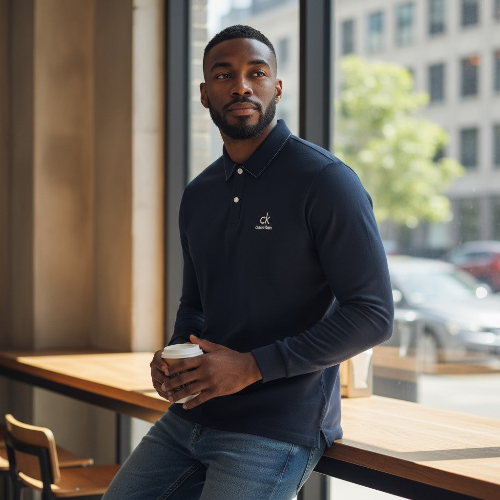 Calvin Klein Uzun Kollu Polo Yaka Sweatshirt