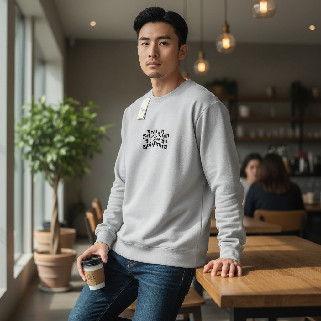 Beymen Club Erkek Yeşil Bisiklet Yaka Logo Sweatshirt